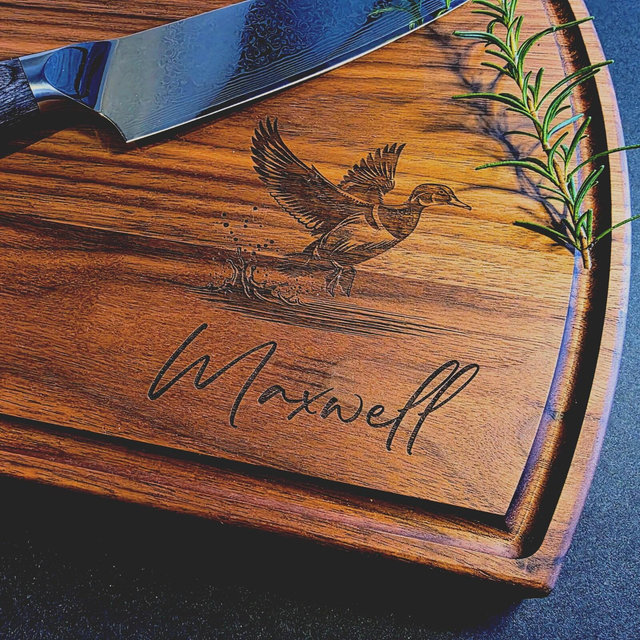 Custom Cutting Board Engraved Cheese Board Personalized Gift for Husband Gift for Duck Hunter Gifts for Wedding Custom Cutting Board