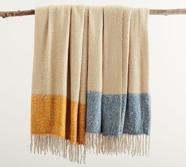 Brushed Block Mohair Throw