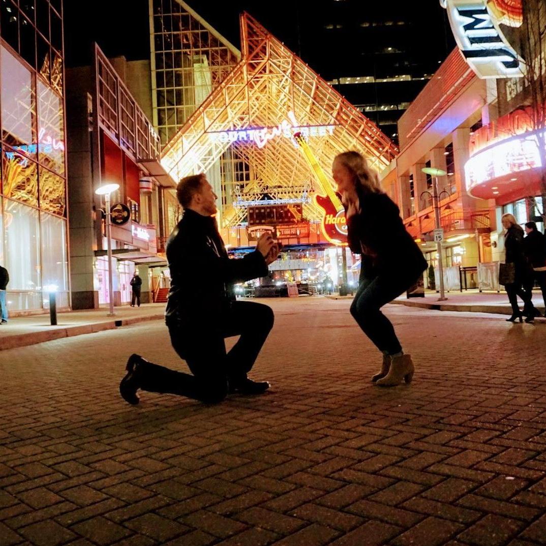 Moments after he got down on one knee and I couldn't stand still
