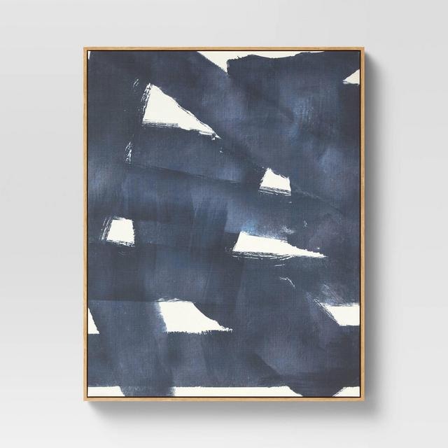 24" x 30" Abstract Framed Wall Canvas Dark Navy/Cream - Project 62™