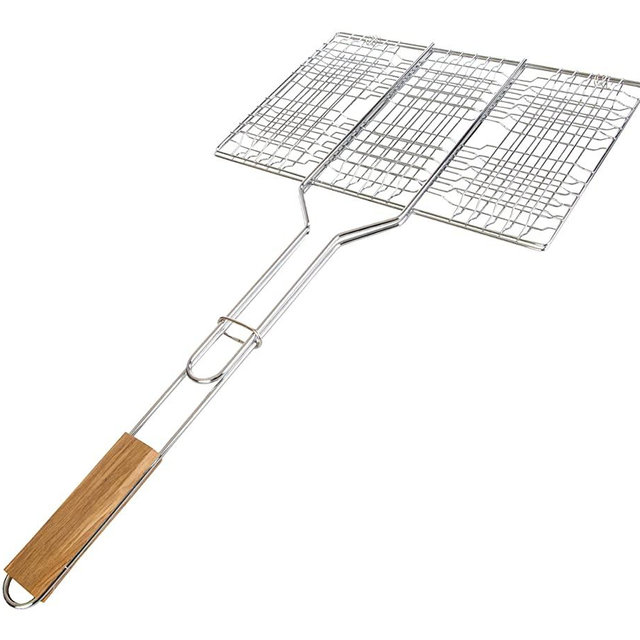 Stansport Deluxe Camp Cooking Broiler Basket (13.5x9x1-Inch)