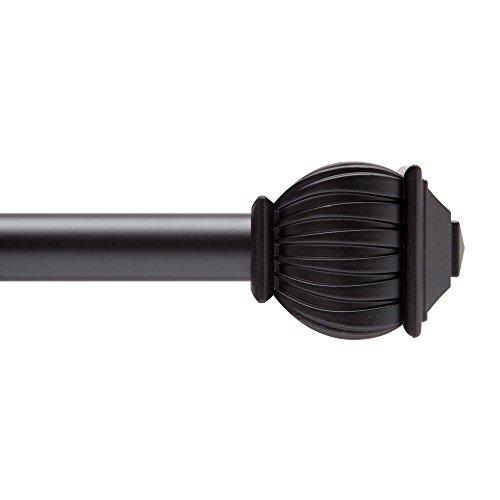 Kenney Beckett 5/8" Standard Decorative Window Curtain Rod, 28-48", Black