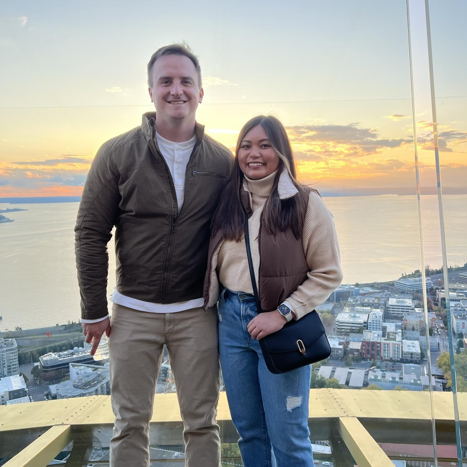 At the top of the Space Needle in Seattle, WA