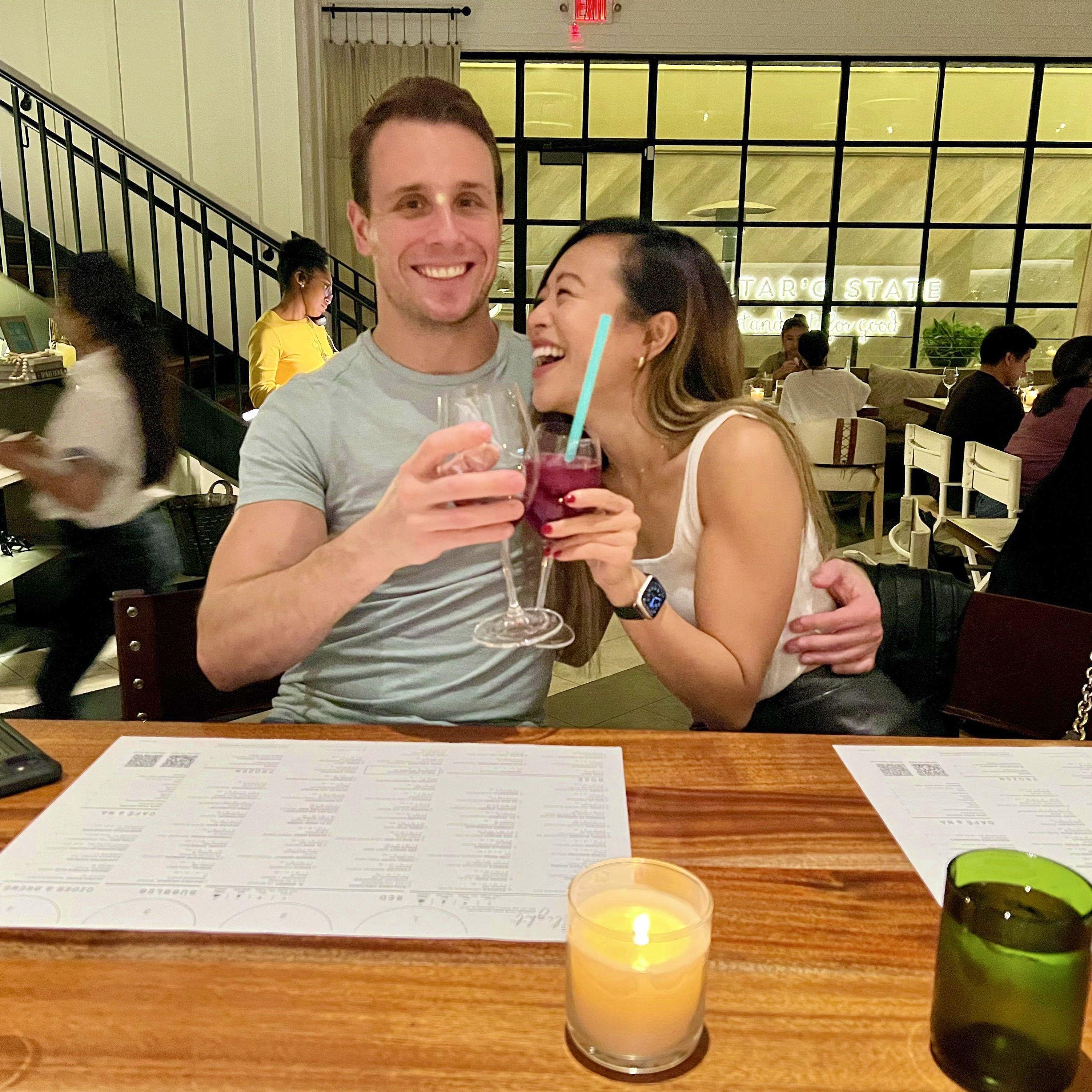 Having drinks in Rice Village!