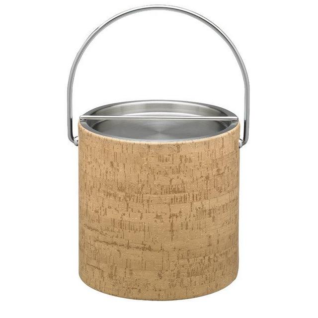 Cork Ice Bucket with Metal Bar Cover