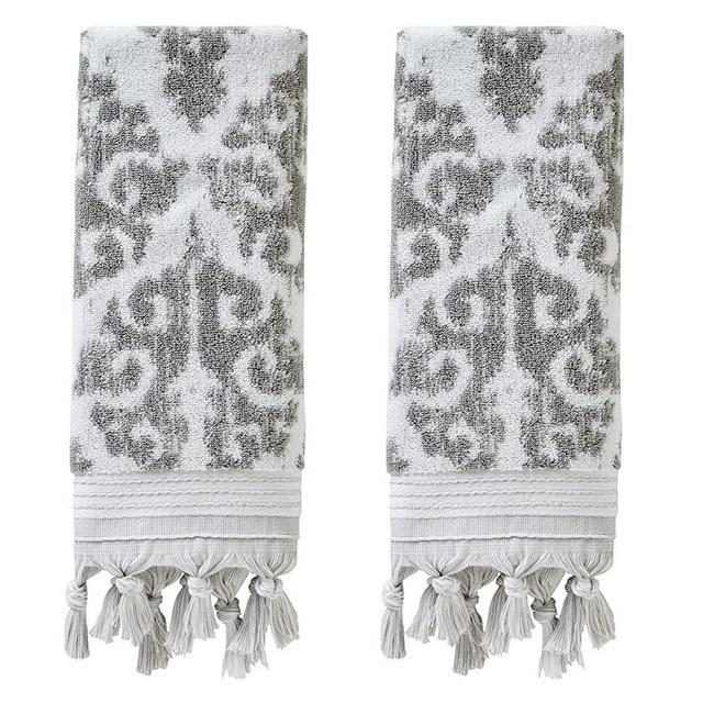 SKL HOME by Saturday Knight Ltd. Mirage Fringe 100% Turkish Cotton Hand Towel Set, Gray