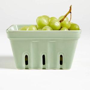 Mint Berry Box Porcelain Colander