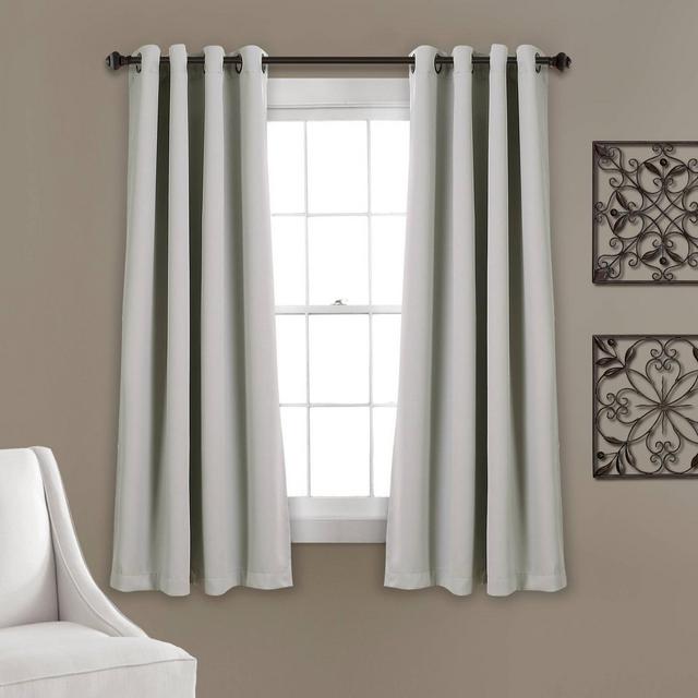 Set of 2 (63"x52")Insulated Grommet Top Blackout Curtain Panels Light Gray - Lush Décor