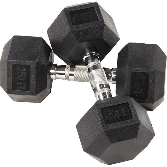 Balancefrom Rubber Encased Hex Dumbbell in Pairs
