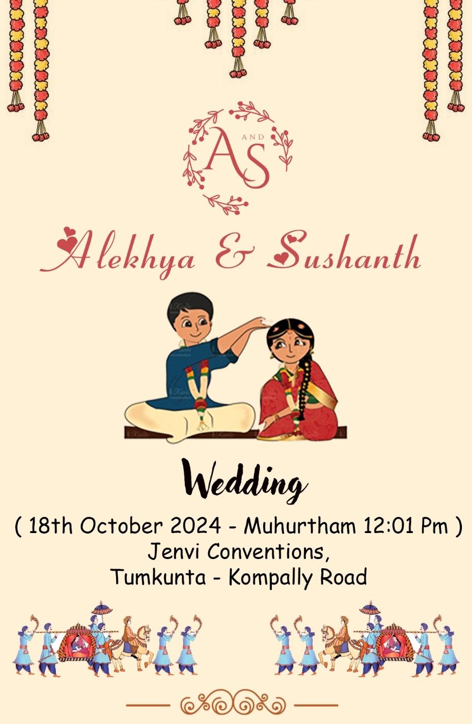The Wedding Website of Sushanth Kaparthi and Alekhya Sthalam
