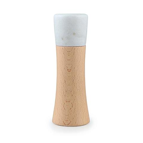 Swissmarr Granite and Beechwood Pepper Mill in White
