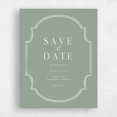 Sage, Green Wedding Save the Date - Alpino Portrait