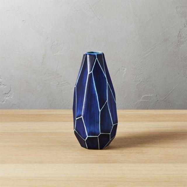 CB2 dawson blue vase