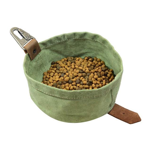 Travel Dog Food & Water Bowl Handmade by Hide & Drink :: Waxed Canvas