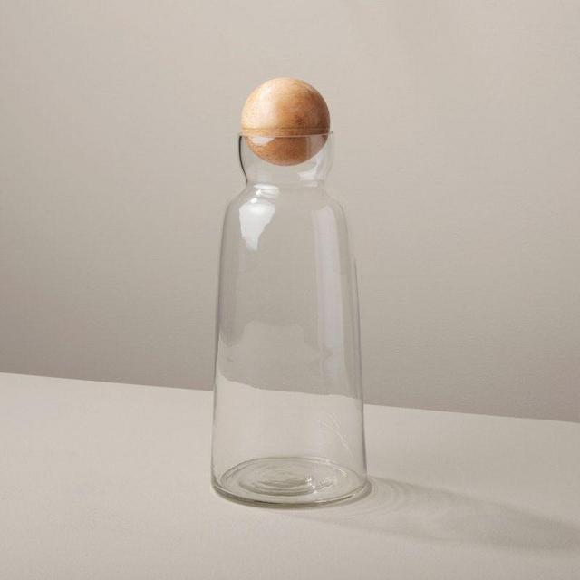 Glass & Mango Wood Decanter