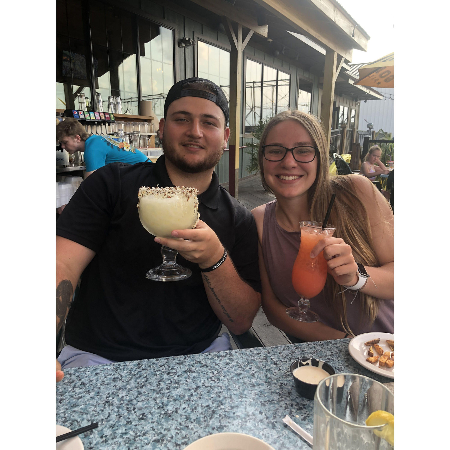Peter's first legal drink!
