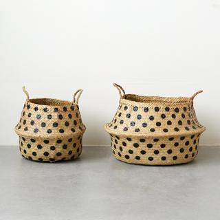 Collected Notions Dot Collapsible 2-Piece Basket Set