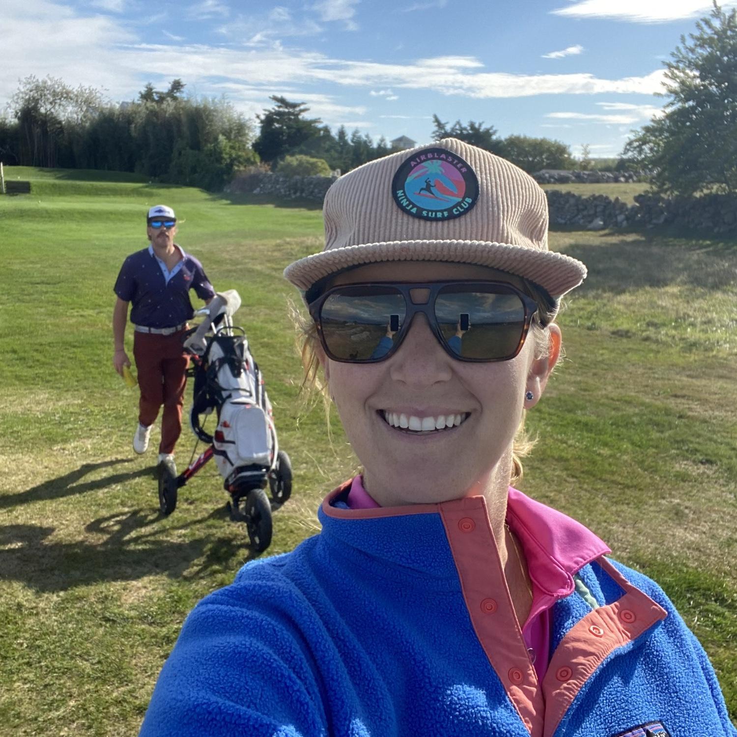 We make a great match as golf partners! (Tom usually beats me by a few strokes)
