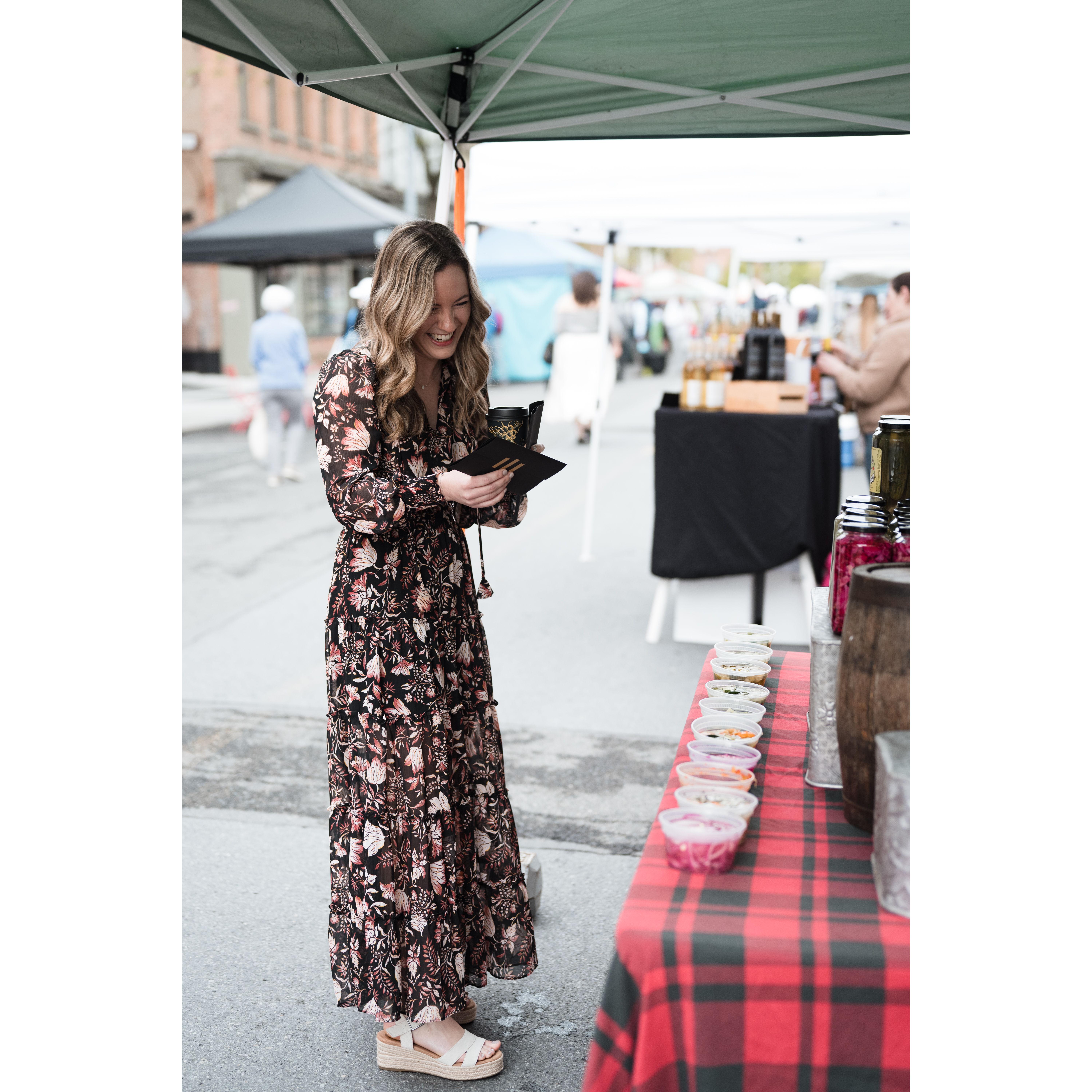 Each clue led her to another vendor, who greeted her with giant grins. Alyx was amazed
by the thoughtful clues, as well as how Michael had even paid each vendor ahead of time for her to pick up their weekly favorites.