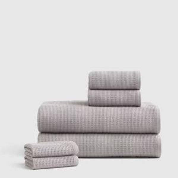 Turkish Waffle Terry Bath Sheet Bundle (Grey)