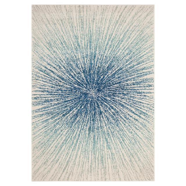 4'x6' Marcell Burst Area Rug Royal/Ivory - Safavieh
