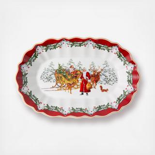 Toy's Fantasy Santa with Sleigh Oval Bowl