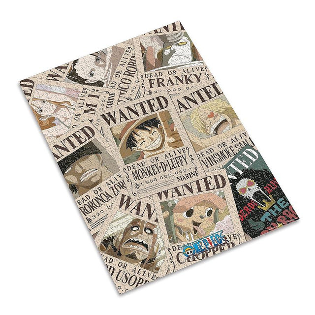 ABYstyle One Piece Anime Wanted Poster Jigsaw Puzzle 1000 Pcs Featuring Luffy, Zoro, Chopper & Sanji Ideal Gift for Anime and Puzzle Enthusiasts Family-Friendly Activity