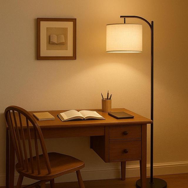 Modern Dimmable Floor Lamp with Touch Control, LED Light, Linen Shade & 3CCT Color for Living Room, Office and Bedroom Décor