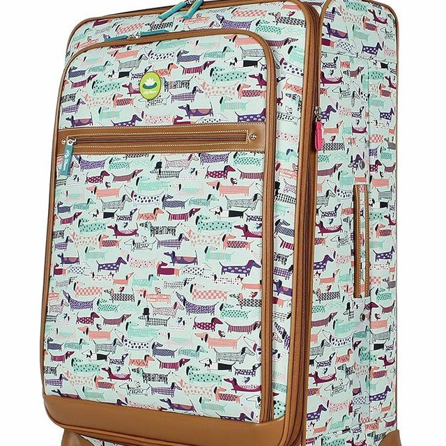 Lily Bloom Design Pattern 28" Luggage Softside Expandable With Double Spinner Wheels, Large Lightweight Suitcase Checked Bag For Women
