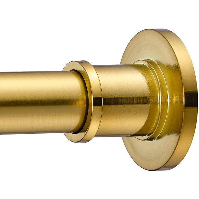 BRIOFOX Industrial Shower Curtain Rod - Rustproof Non-Slip 43-72 Inches, Sunglow Gold