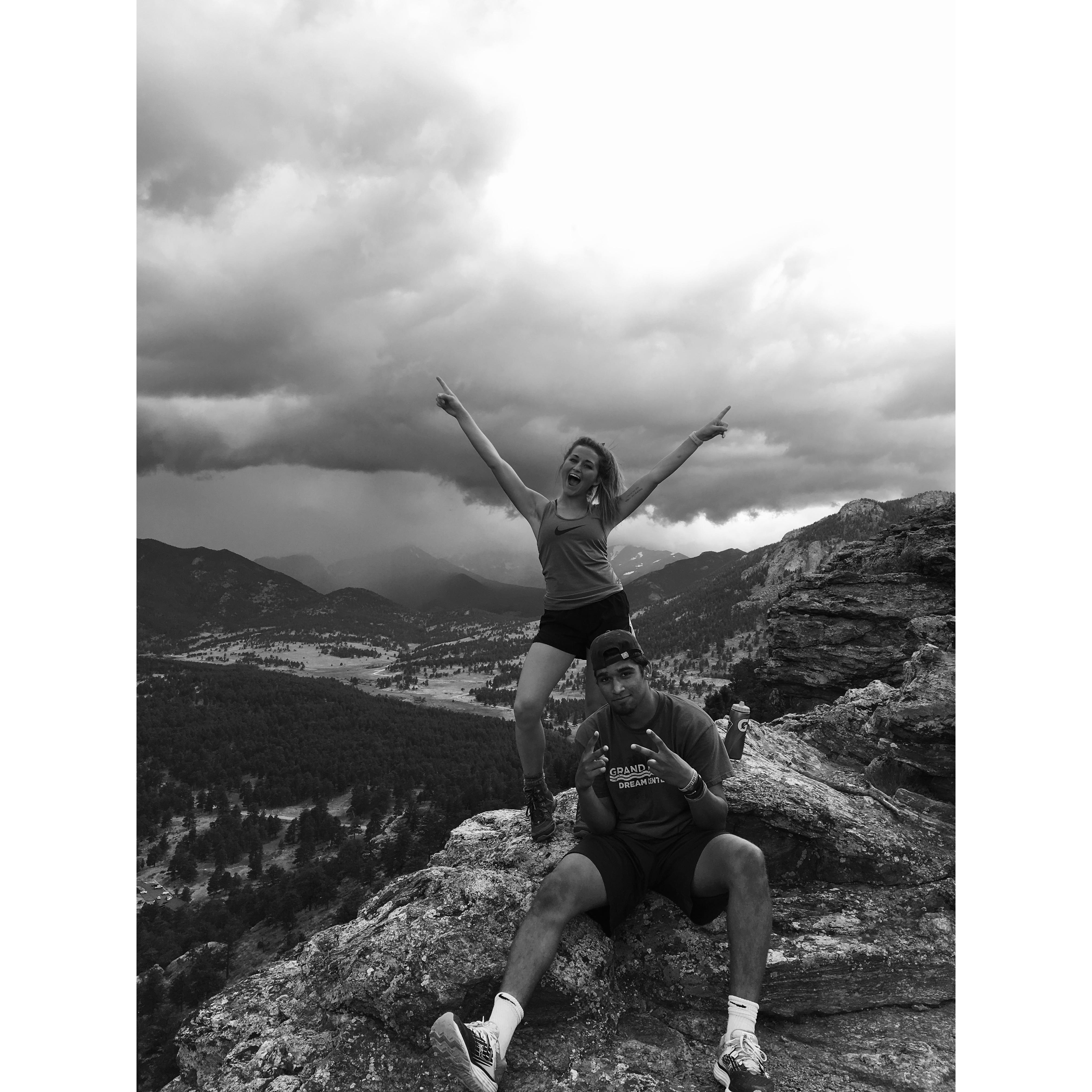 July 2019: Moments before we got caught in a hail storm in the mountains. It makes for a great story to tell (Estes Park, Colorado)