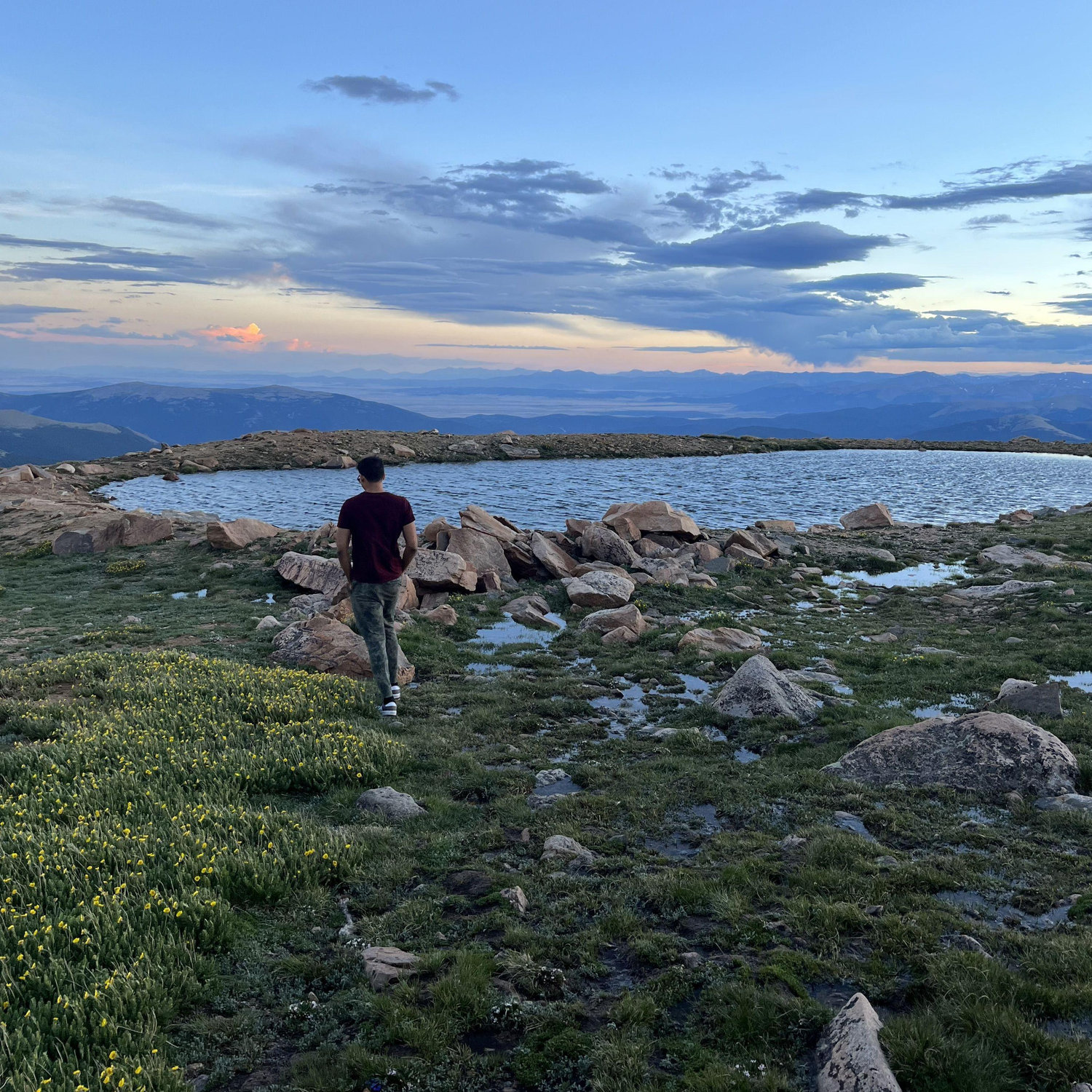 A lake on the way to the top of Mount Blue Sky - the nation's highest paved road (14,265 ft high).