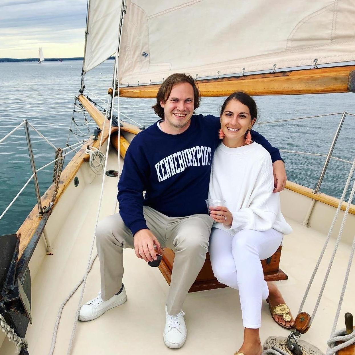 Peaks Island Maine after Mike proposed to Sarah