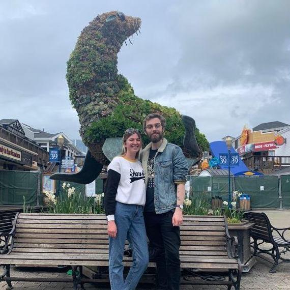 Our very first photo together at Fisherman's Wharf in February 2020!