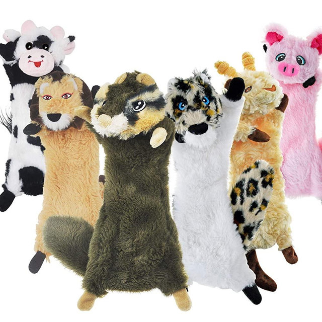 Dog Squeaky Toys No Stuffing, 6 Pack Dog Toys Crinkle Dog Toys for Small Dogs Durable Dog Chew Toys Plush Cute Animals Natural Puppy Toys for Teething Pet Toys Squeak