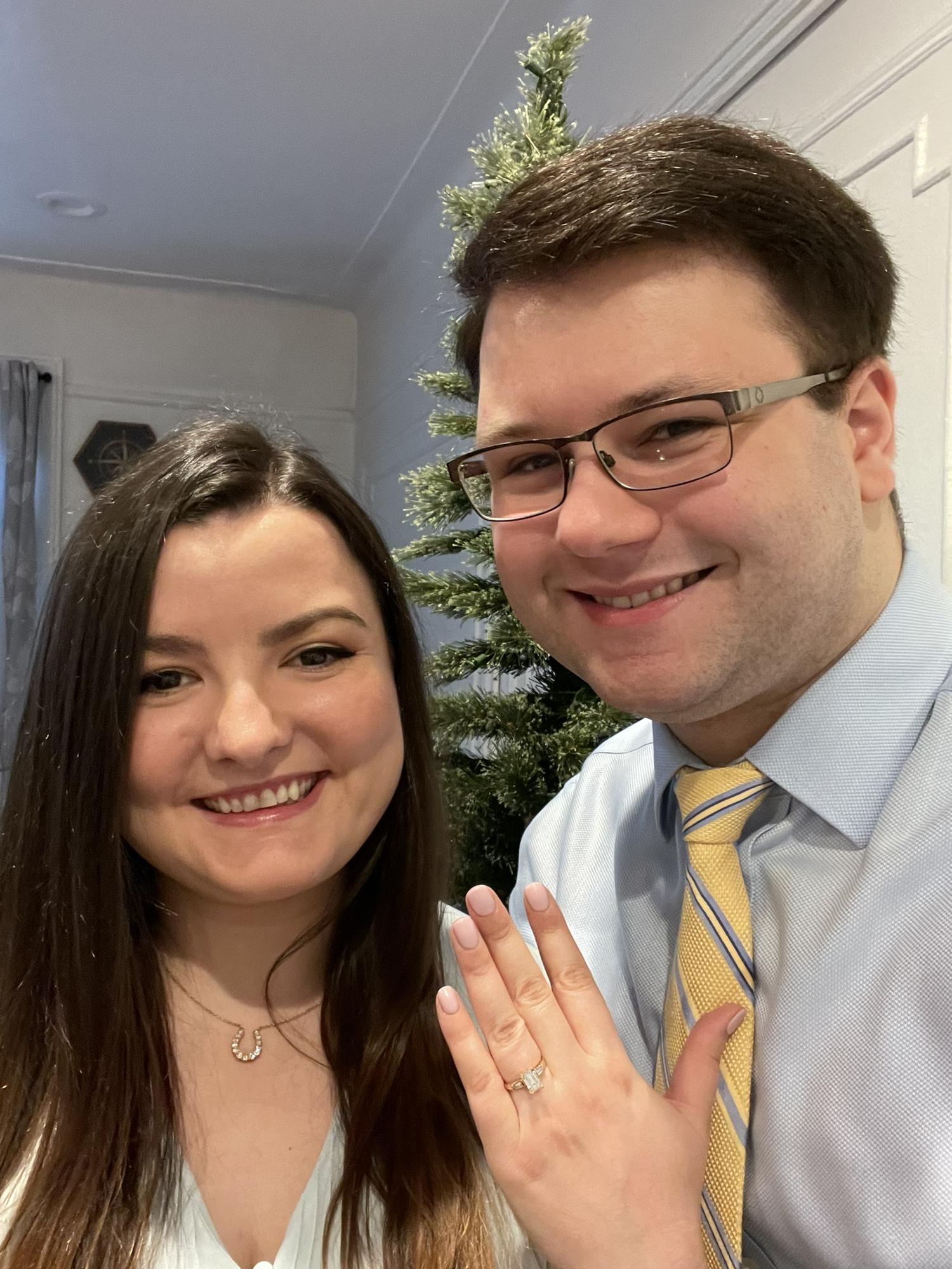 That "we're engaged!" glow on both of us!