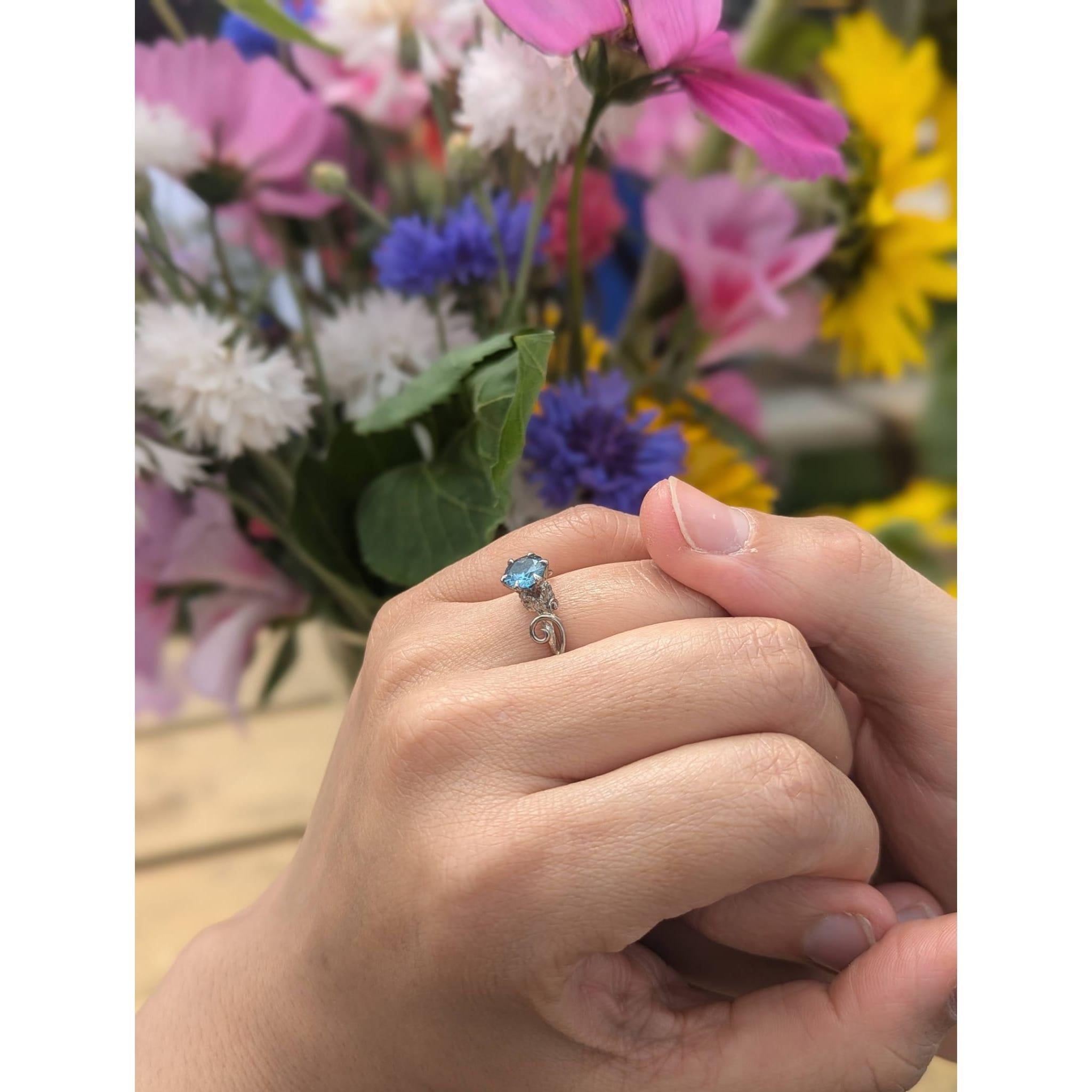 A view of Alisha's engagement ring in Hayling island (we picked the flowers in the back).