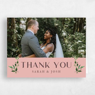 Dusty Peach, Pink Wedding Thank You - Madilou Photo