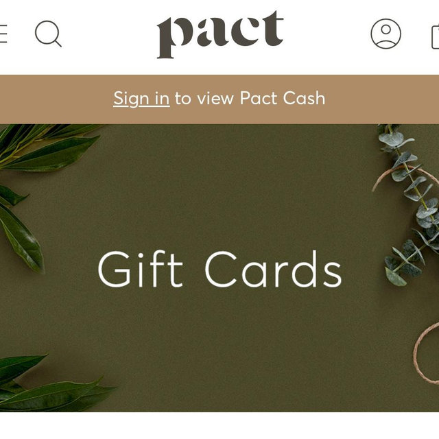 Pact Clothing giftcard