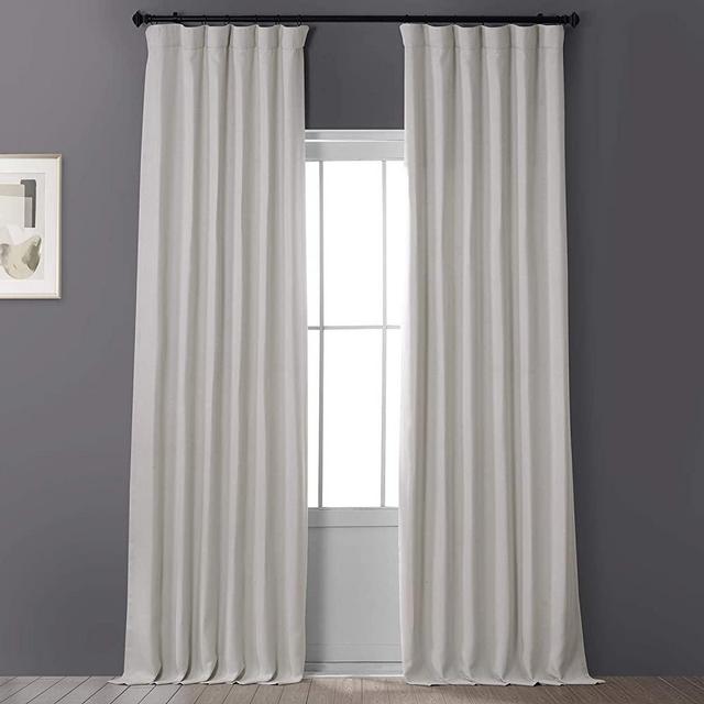 HPD Half Price Drapes BOCH-LN1856-120 Faux Linen Room Darkening Curtain (1 Panel), 50 X 120, Birch
