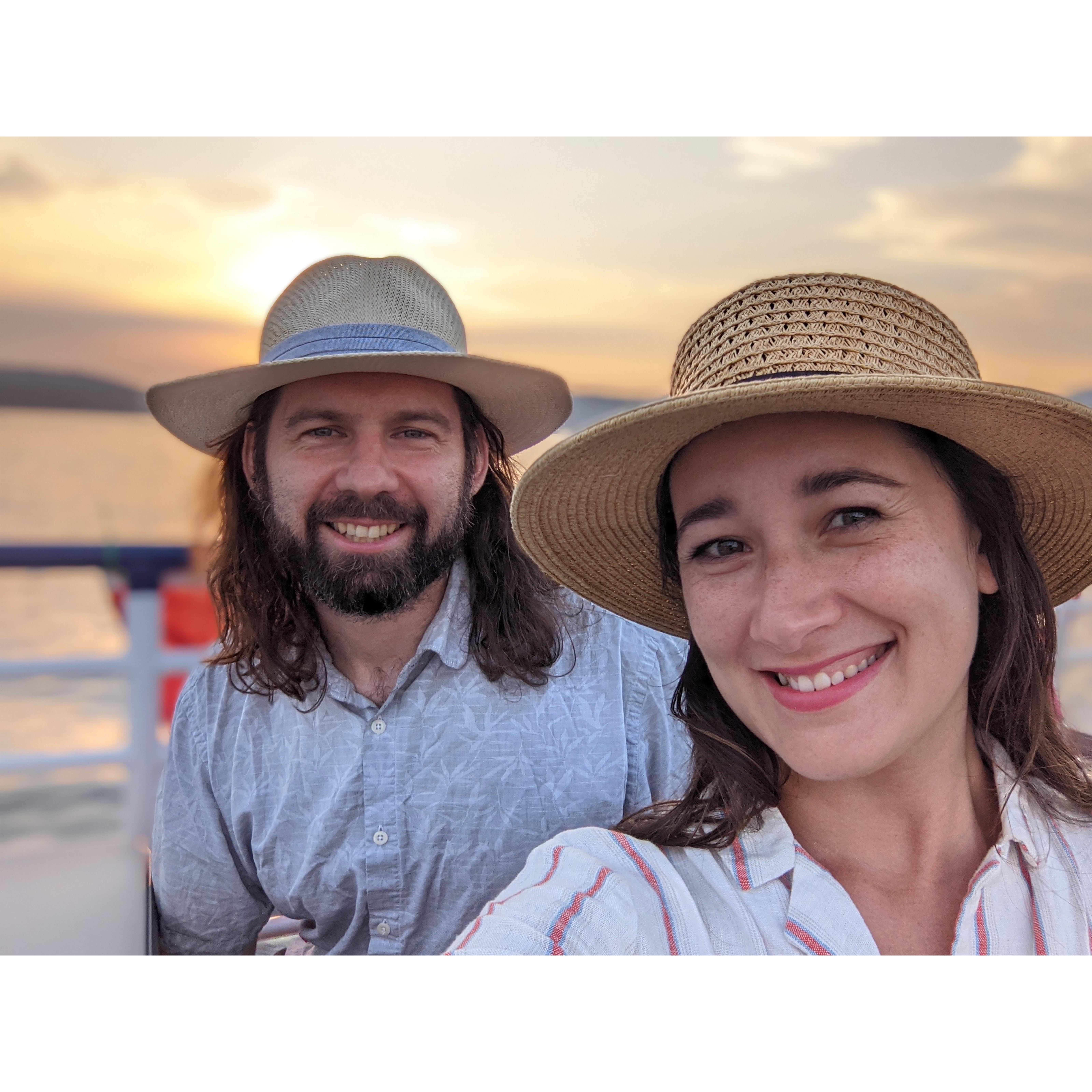 On a sunset boat cruise in McCall, Idaho.