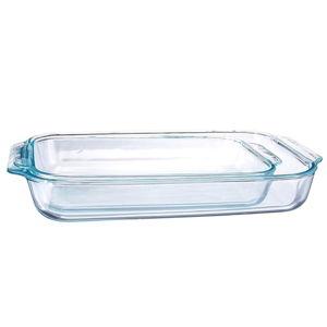 Pyrex Basics Clear Oblong Glass Baking Dishes, 2 Piece Value Set - 3qt & 2qt - Original Genuine Pyrex - Made in the USA