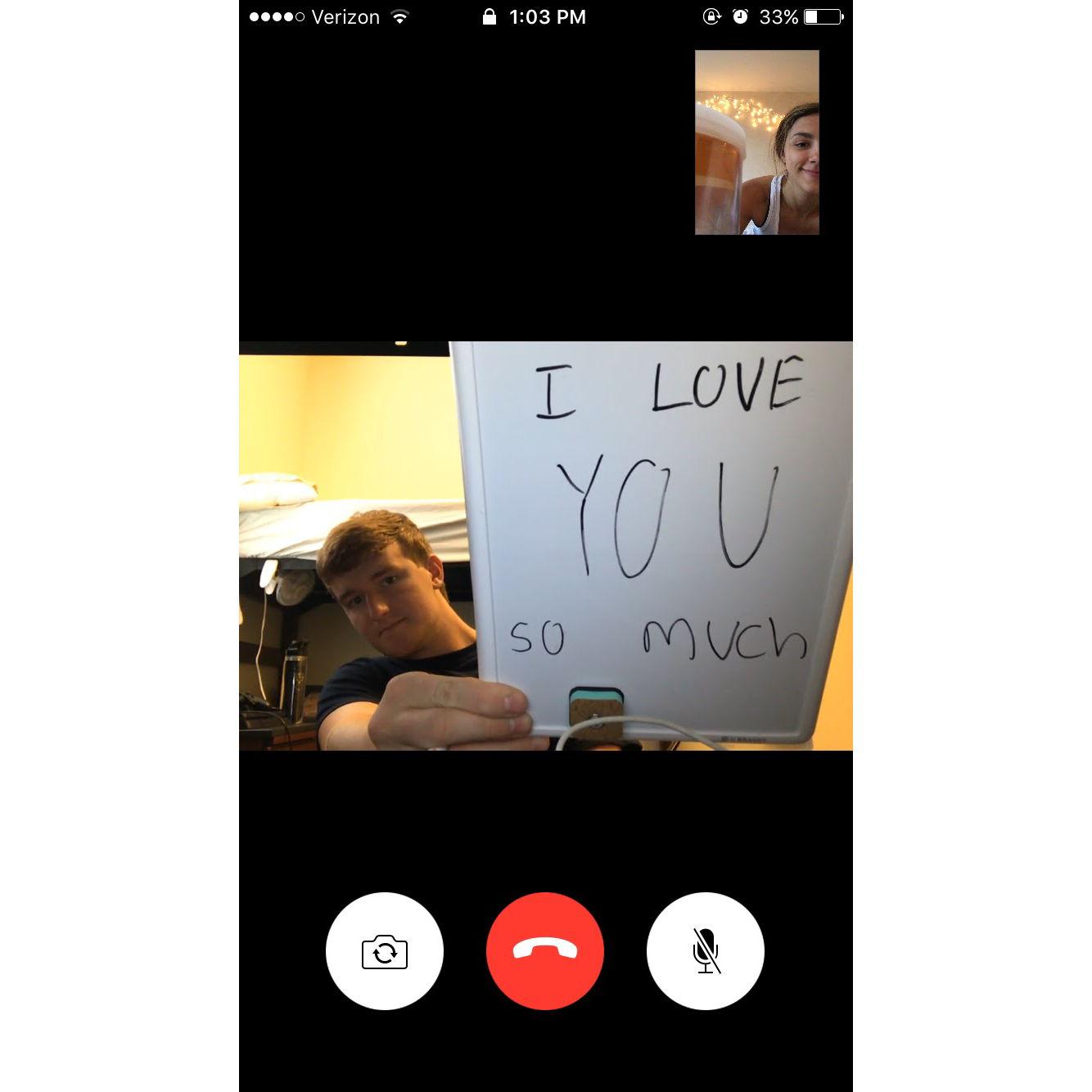 Away at college! Many many many FaceTime calls