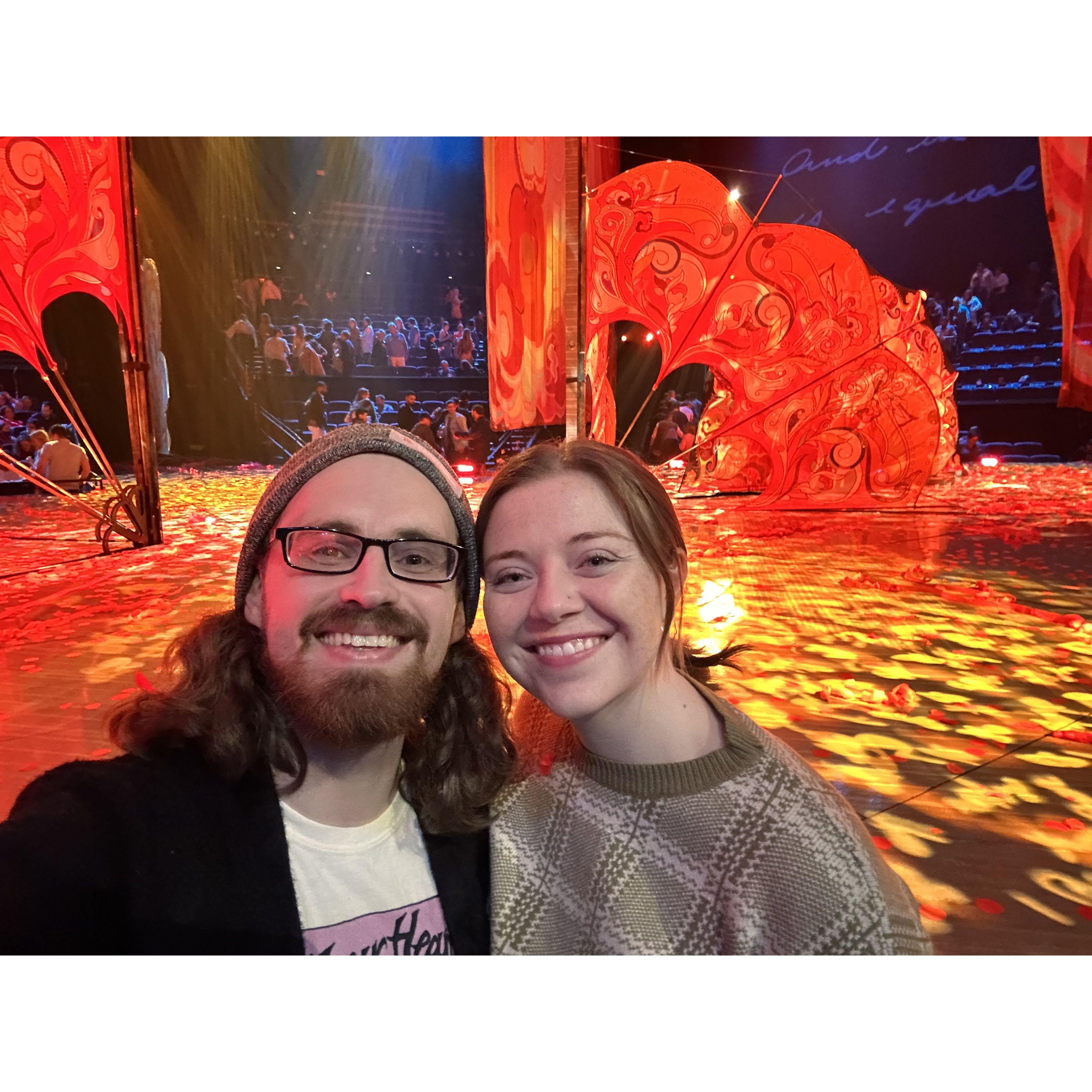 Front row at Beatles LOVE! for Katie's birthday. We feel like true Vegas locals since this show no longer exists after the Mirage was torn down.