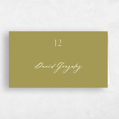 Green Typography Wedding Place Card - Uzes
