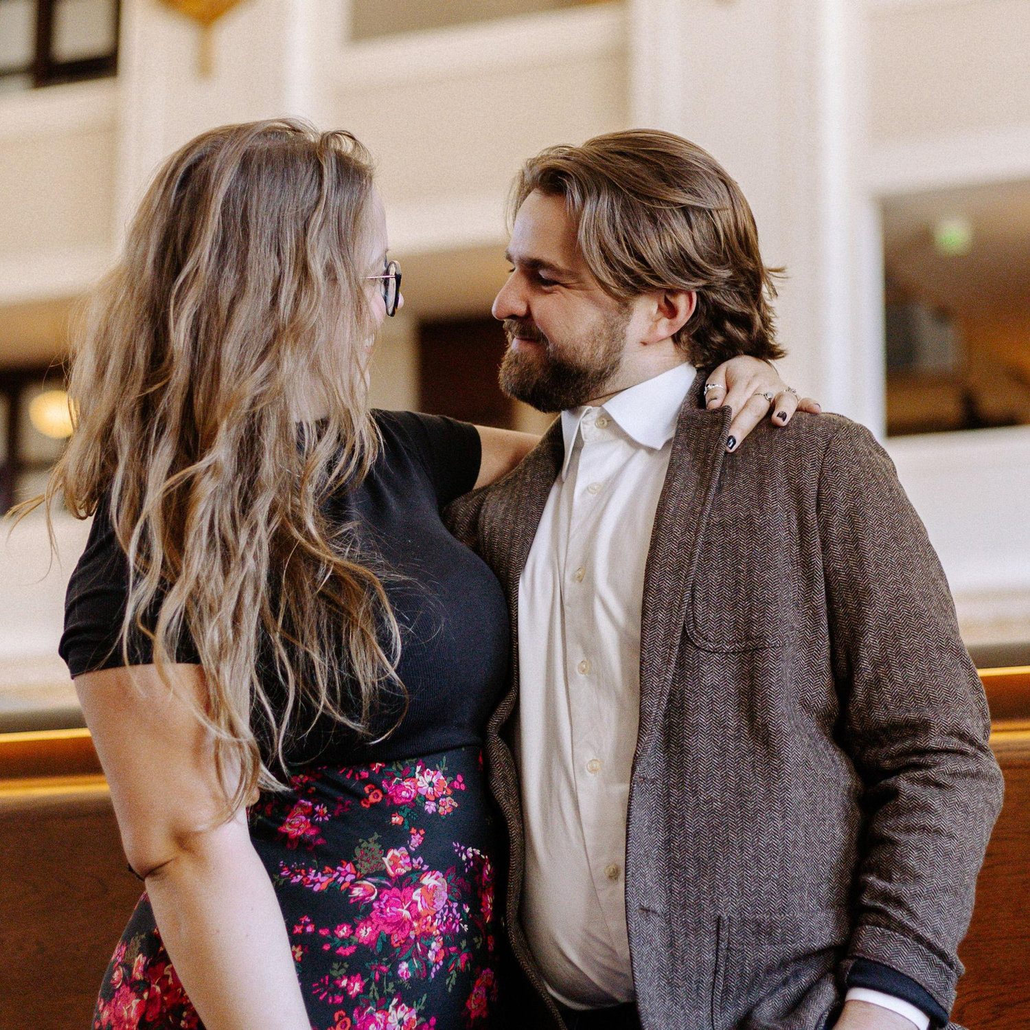 Our engagement photos in Union Station.