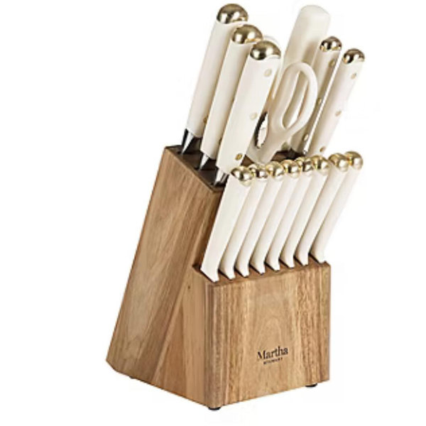 Martha Stewart Lockton 16-pc. Knife Block Set - Linen