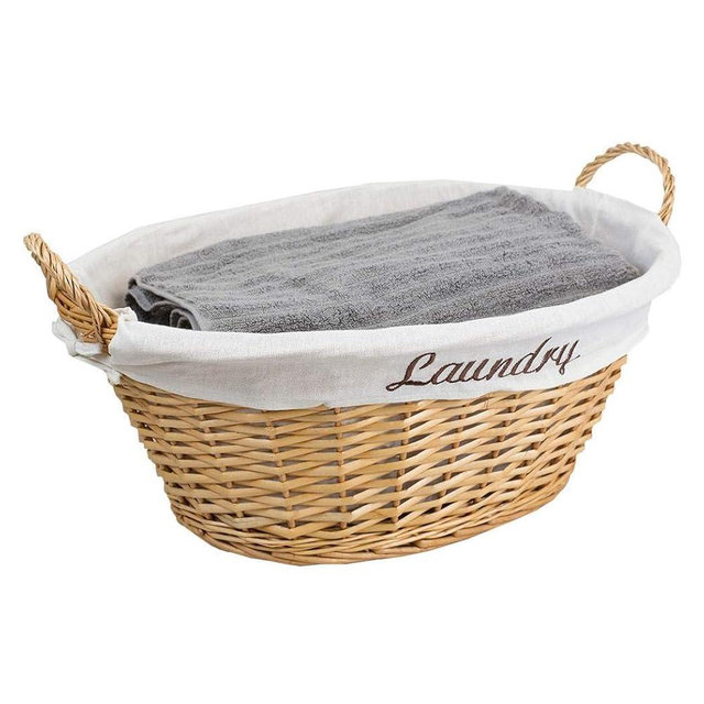 Home Basics Wicker Laundry Basket (Natural)
