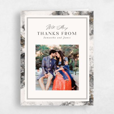 Beige Wedding Thank You - Carrara Photo
