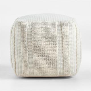 Textured Plaid Pouf
